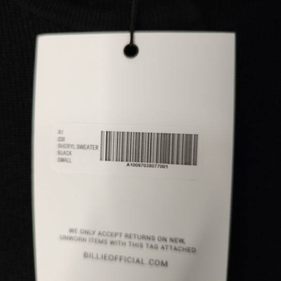 Billie the Label Sheryl Scoop Neck Stretch Black Cardigan Sweater Size Small - Picture 5 of 8